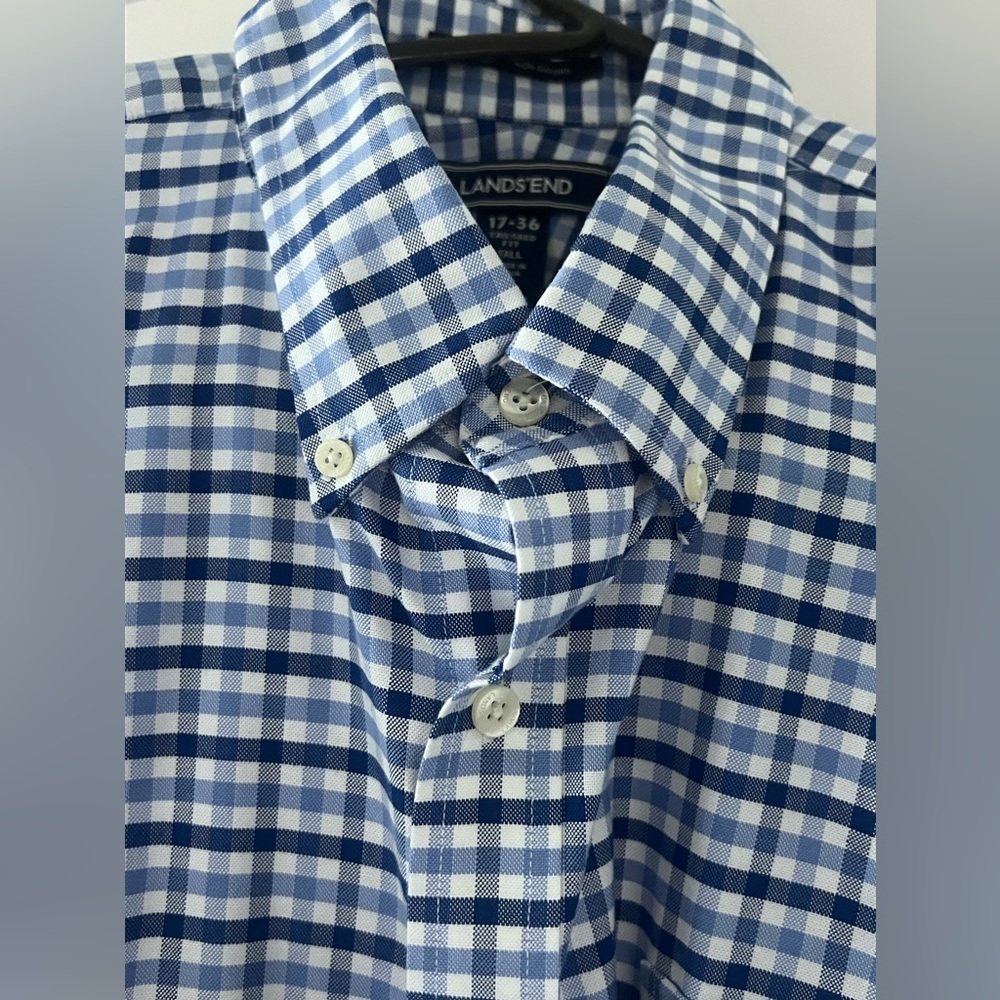 Men’s Lands End Tailored Fit Oxford 17 x 36 Men’s Tall